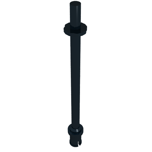 LEGO 2714b Bar   8L with Stop Rings and Pin (Technic, Figure Accessory Ski Pole) - Flat End in Black - Authentic LEGO Part
