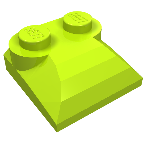 LEGO 47457 Slope, Curved 2 x 2 x 2/3 with 2 Studs and Curved Sides in Lime - Authentic LEGO Part