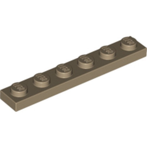 LEGO 3666 Plate 1 x 6 in Dark Tan - Authentic LEGO Part
