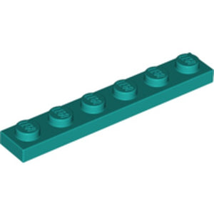 LEGO 3666 Plate 1 x 6 in Dark Turquoise - Authentic LEGO Part