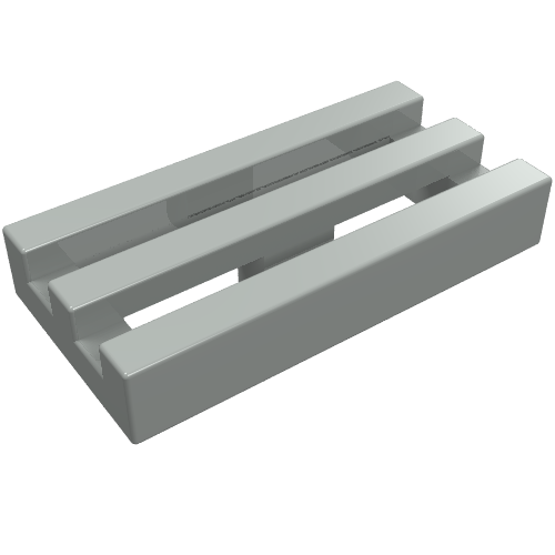LEGO 2412b Tile, Modified 1 x 2 Grille with Bottom Groove in Light Gray - Authentic LEGO Part