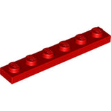 LEGO 3666 Plate 1 x 6 in Red - Authentic LEGO Part