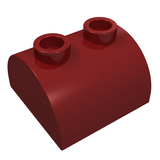 LEGO 30165 Slope, Curved 2 x 2 Double with 2 Hollow Studs in Dark Red - Authentic LEGO Part