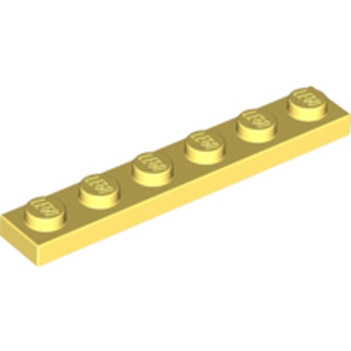 LEGO 3666 Plate 1 x 6 in Bright Light Yellow - Authentic LEGO Part