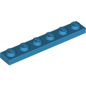 LEGO 3666 Plate 1 x 6 in Dark Azure - Authentic LEGO Part