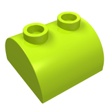 LEGO 30165 Slope, Curved 2 x 2 Double with 2 Hollow Studs in Lime - Authentic LEGO Part