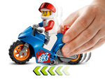 LEGO City 60298 Rocket Stunt Bike, charging the flywheel by pushing the bike