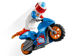 LEGO City 60298 Rocket Stunt Bike, rider on the bike, side view