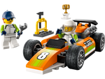 LEGO City 60322 Race Car, race car with driver, mechanic and trophy