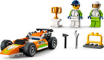 LEGO City 60322 Race Car, race car, minifigures and accessories
