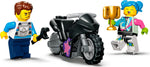 LEGO City 60341 The Knockdown Stunt Challenge, stunt bike with Harl Hubbs and Galactic Poppy Star