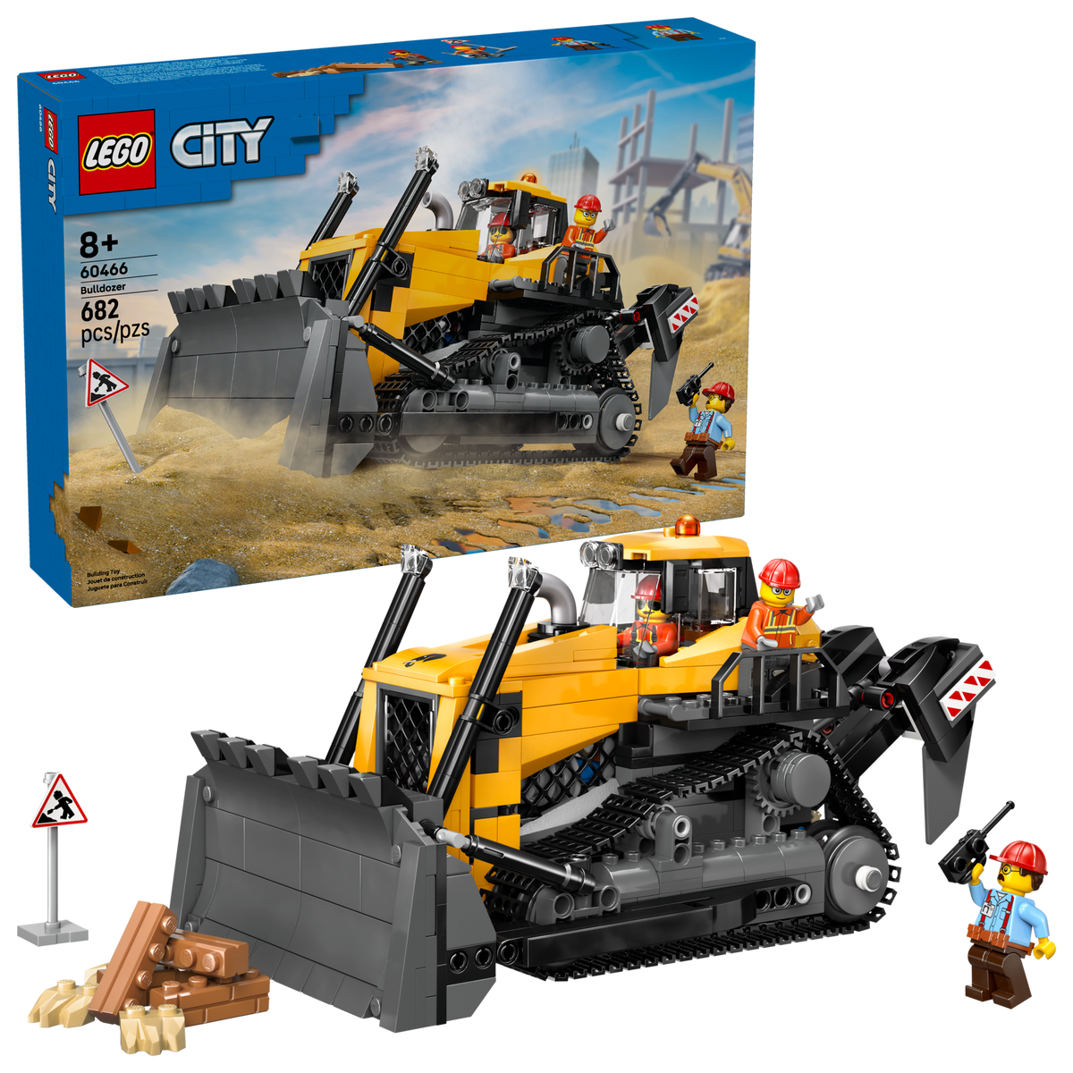 LEGO City 60466 Yellow Bulldozer, box and built set
