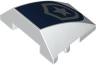 LEGO 64225pb080 - Wedge 4 x 3 Triple Curved No Studs with Dark Blue and Silver Police Star Badge Logo Pattern