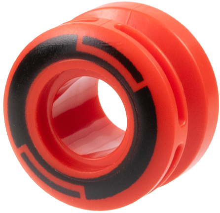 LEGO 6683pb01 - Wheel 11mm D. x 8mm with Center Groove, 8 Spokes and Smooth Side with Black Circle and Arcs Pattern