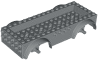 LEGO 68446c01 - Vehicle, Base 8 x 16 x 2 1/2 with Mudguards, 4 x 14 Recessed Center with 5 Holes, and Dark Bluish Gray Wheels Holders - Image 1