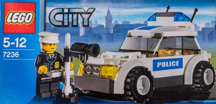 LEGO City 7236-2 Police Car, blue sticker version, box