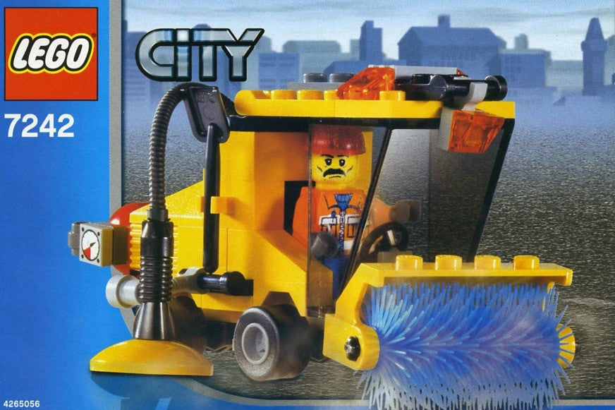 LEGO City 7242 Street Sweeper, instruction cover with the street sweeper and driver