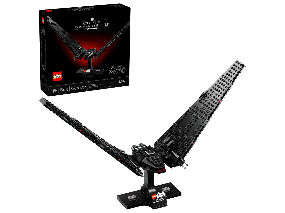LEGO Star Wars 75406 Kylo Rens Command Shuttle, doos en afgebouwd model