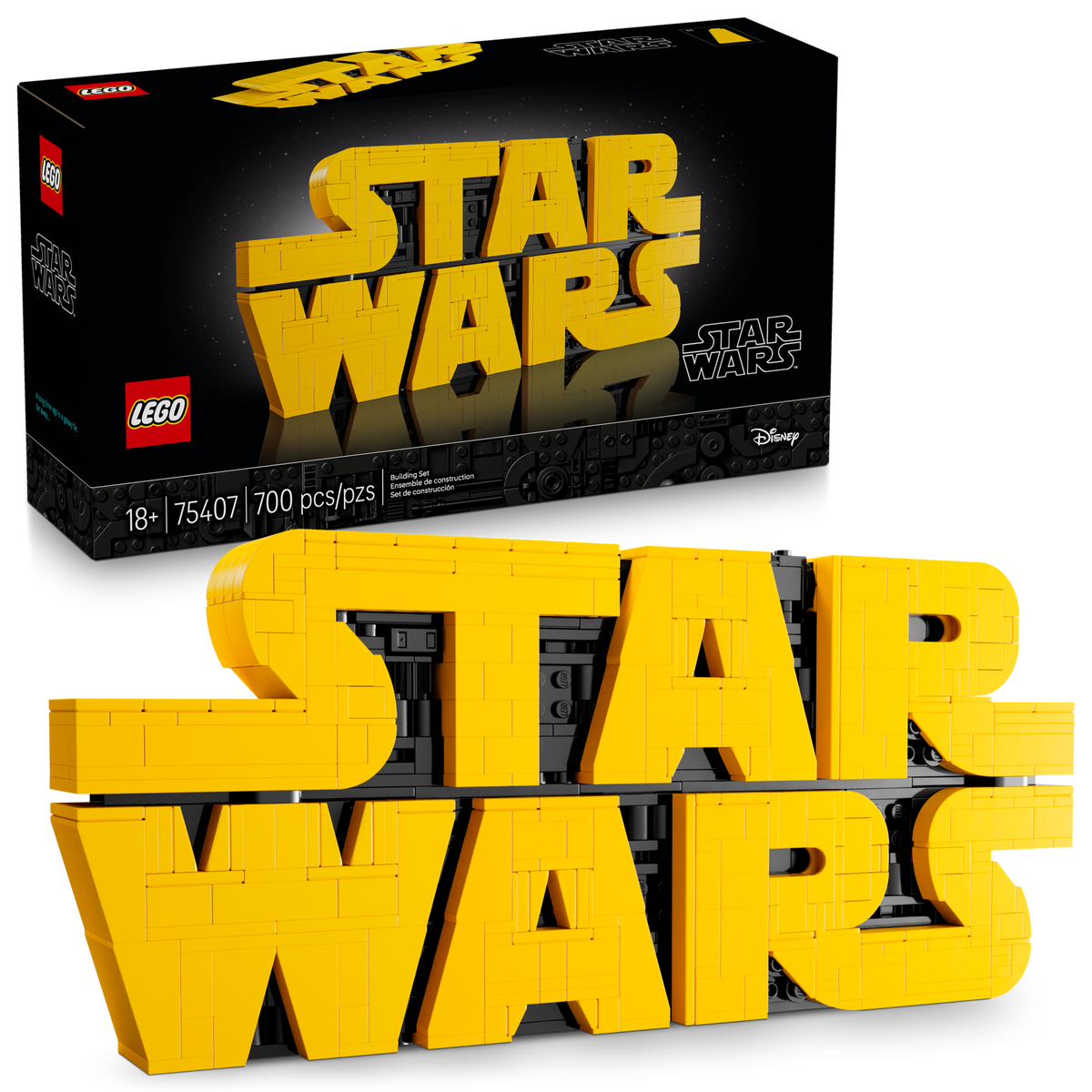 LEGO Star Wars 75407 Star Wars logo, doos en afgebouwd logo