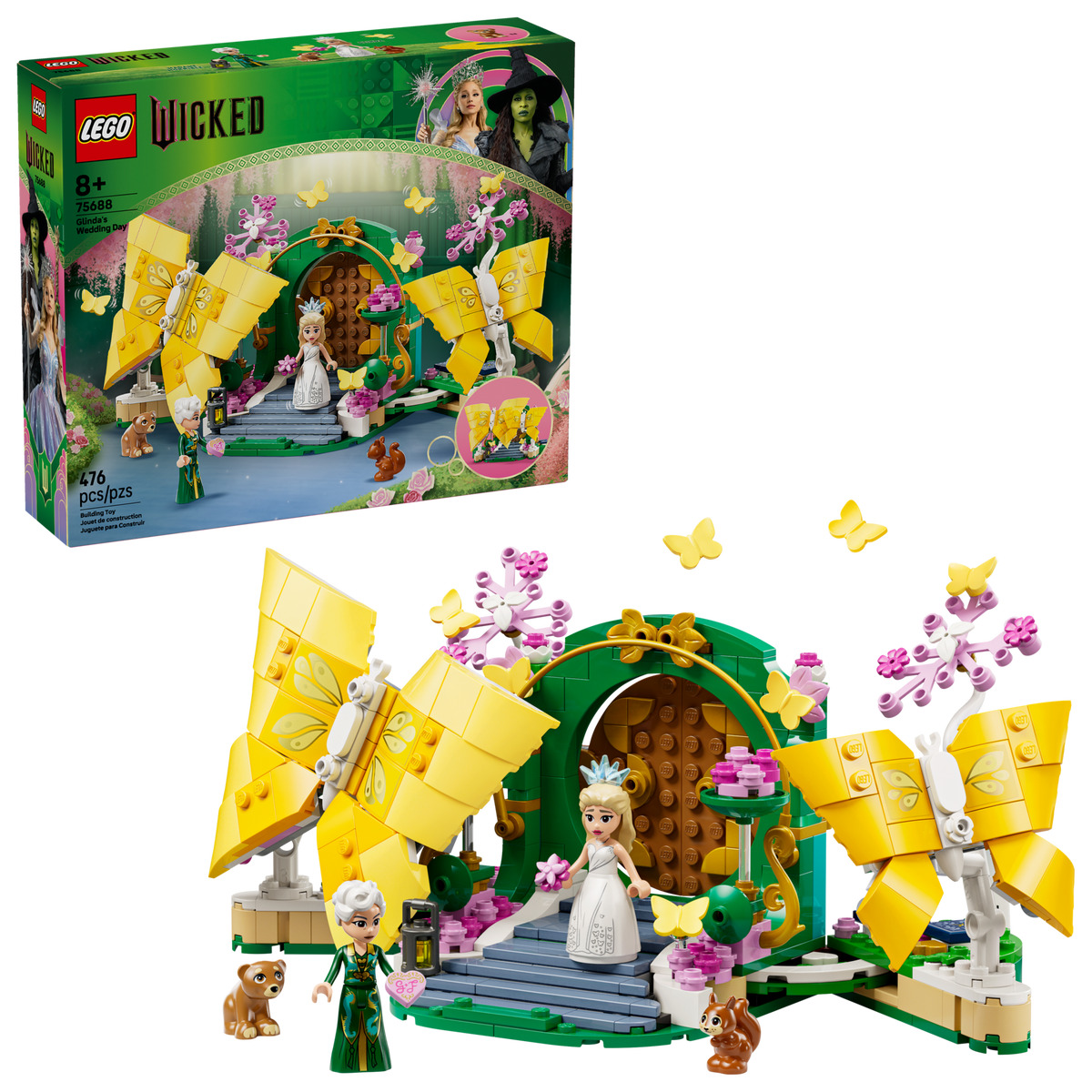 LEGO Wicked 75688 Glinda's trouwdag, doos met de gebouwde set