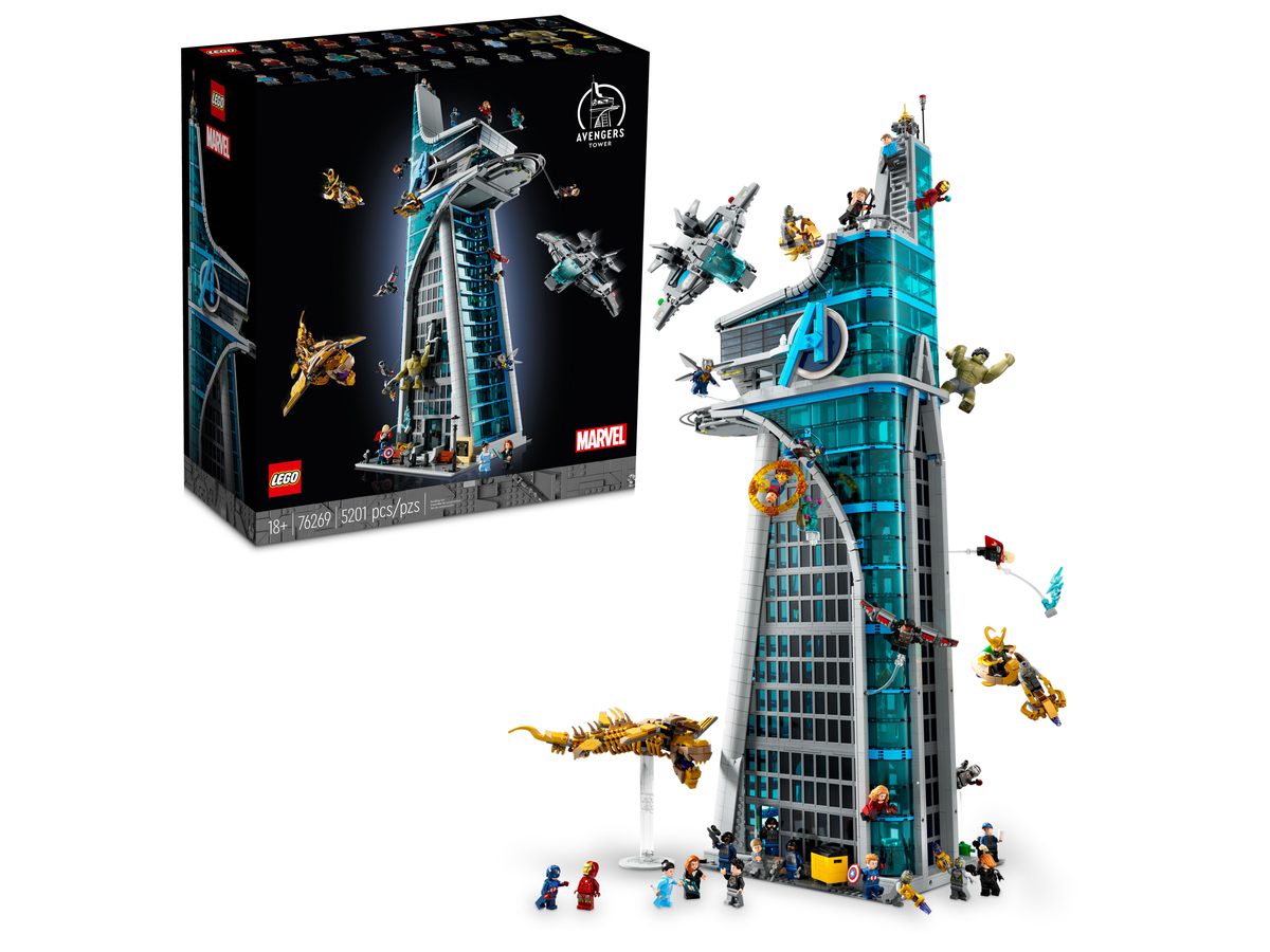 LEGO Super Heroes 76269 Avengers toren, doos en model