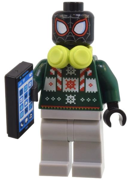 LEGO Holiday & Event 76293-14 - 76293 Advent Calendar 2024, Super Heroes, Spider-Man (Day 13) - Miles Morales with Headphones and Cell Phone Packed inside a grip bag