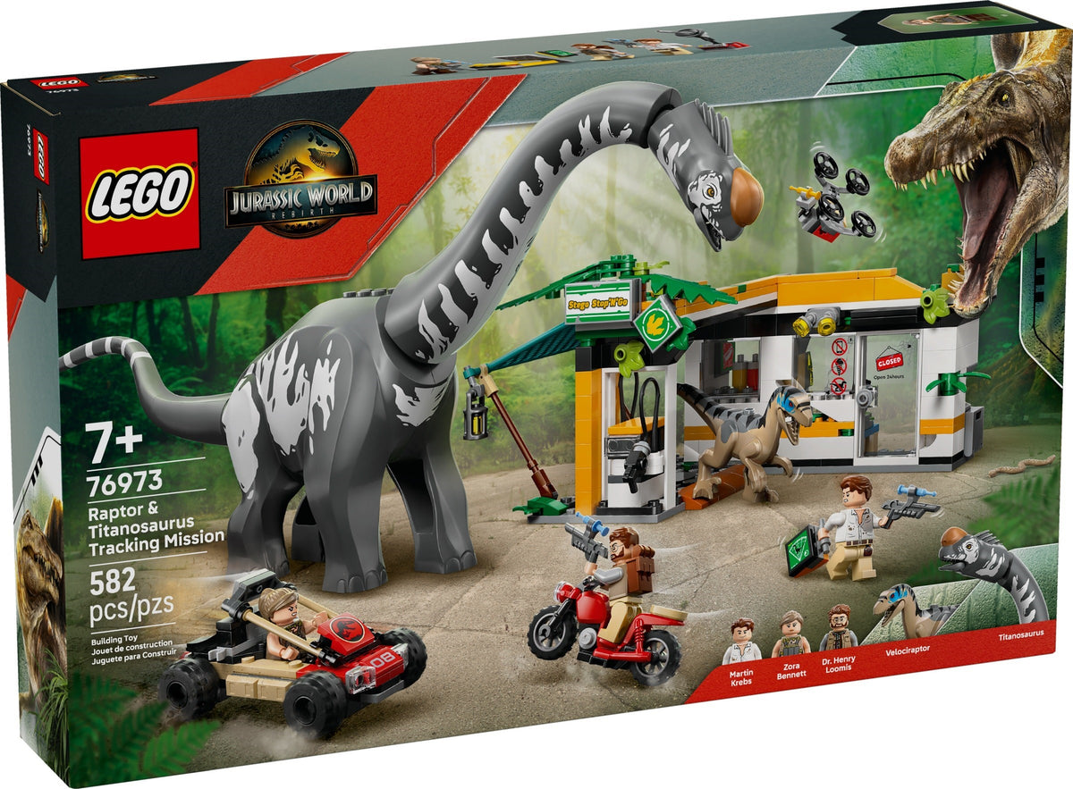 LEGO Jurassic World 76973 Raptor en Titanosaurus opsporingsmissie, doos