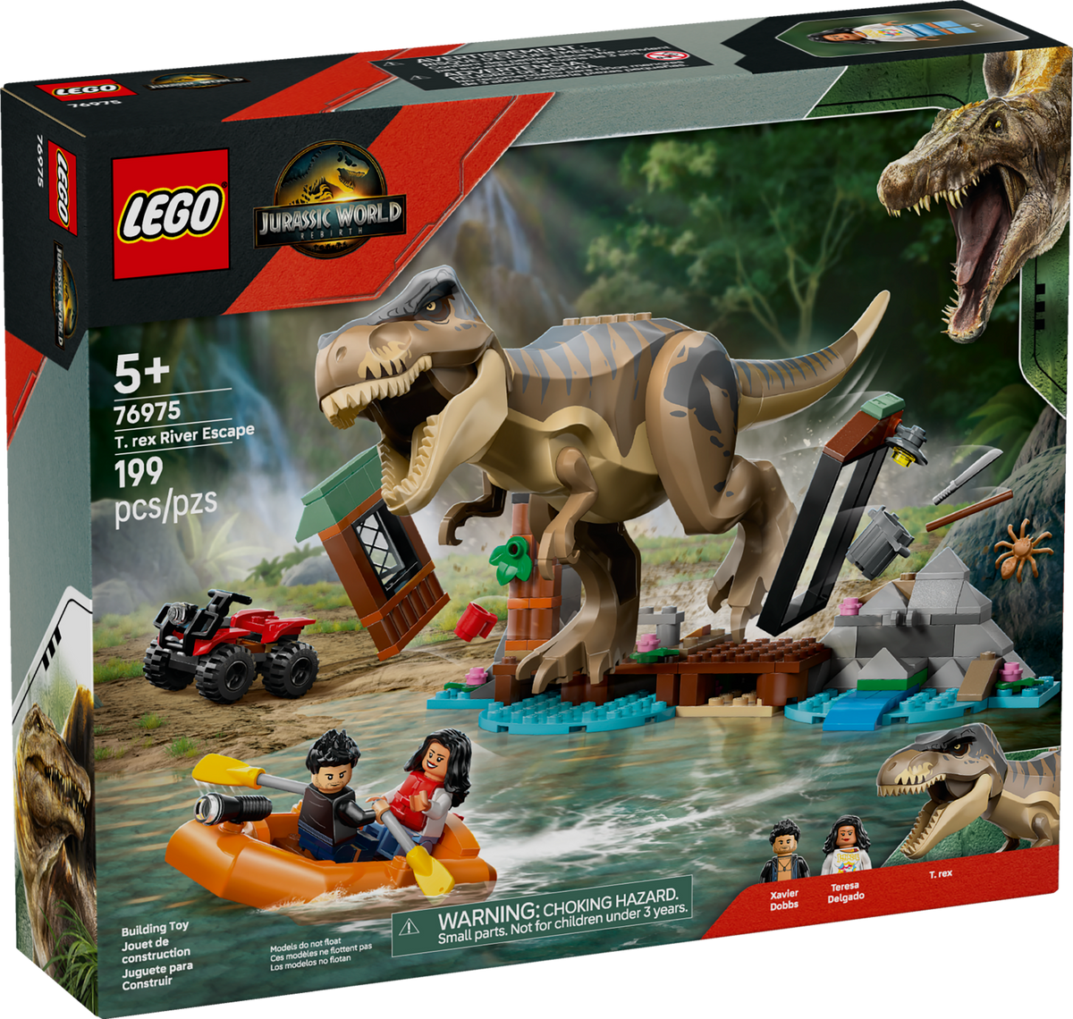 LEGO Jurassic World 76975 T. rex rivierontsnapping, doos