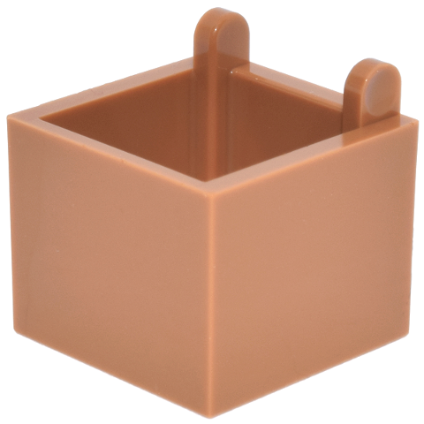 LEGO 7711 - Container, Box 2 x 2 x 1 1/3 - Top Opening with Hinge and Hole in Bottom