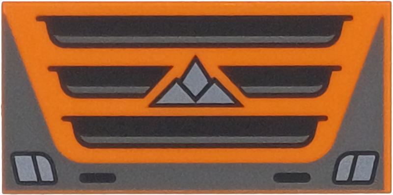 LEGO 87079pb1658 - Tile 2 x 4 with Black, Dark Bluish Gray and Silver Truck Grille and Headlights Pattern - Image 1