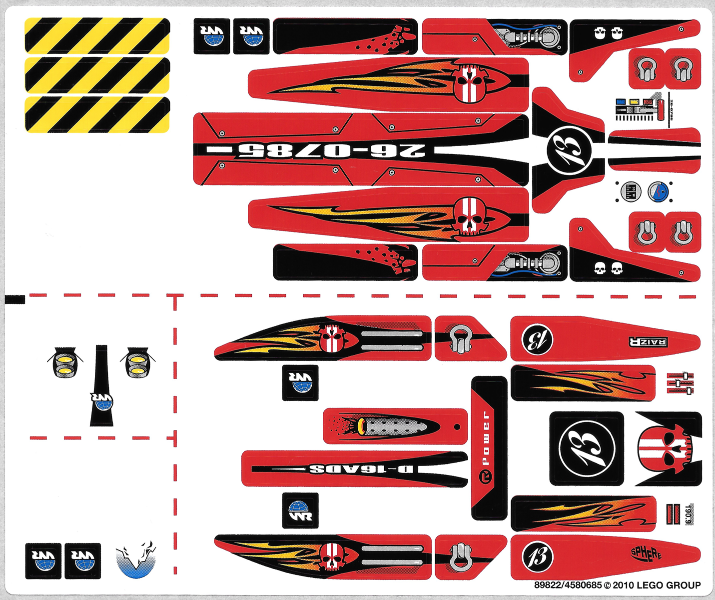 LEGO 8863stk01 - Sticker Sheet for Set 8863, Sheet 1 - (89822/4580685)
