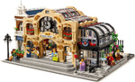 LEGO BrickLink Designer Program 910034 Brick Cross, station front with clock, glass bar and 8 minifigures