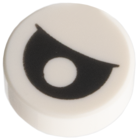 LEGO 98138pb183 - Tile, Round 1 x 1 with Black Eye Partially Closed with Centered Pupil Pattern