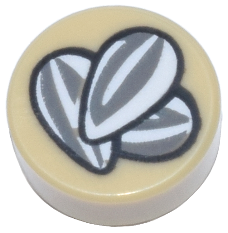 LEGO 98138pb398 - Tile, Round 1 x 1 with Dark Bluish Gray and White Sunflower Seeds Pattern