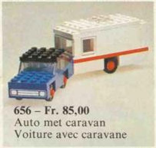 LEGO LEGOLAND 656 - Car and Caravan With instructions - No box - Authentic LEGO Set Main Image