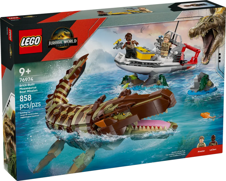 LEGO Jurassic World 76974 - Brick-Built Mosasaurus Boat Mission
