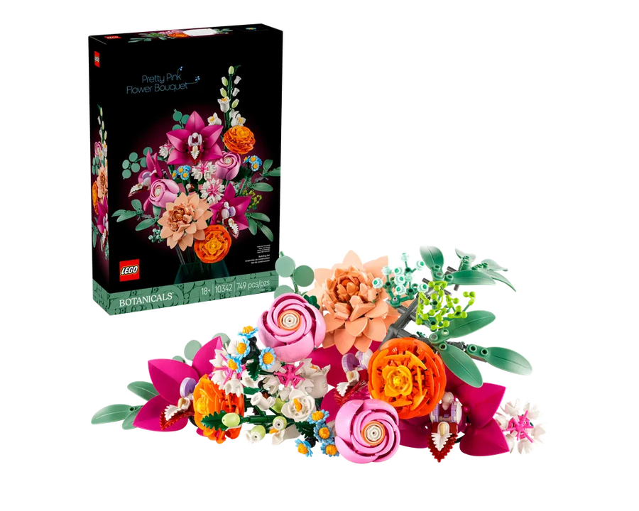 LEGO Botanicals 10342 - Pretty Pink Flower Bouquet - Authentic LEGO Set Main Image