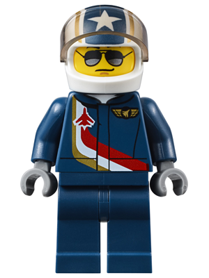 LEGO Minifigure air051 - Airport - Jet Pilot Male - Authentic LEGO Minifigure Main Image