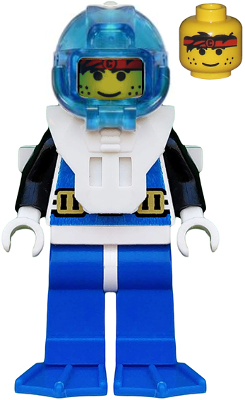 LEGO Minifigure aqu001a - Aquanaut 1 with Blue Flippers - Authentic LEGO Minifigure Main Image