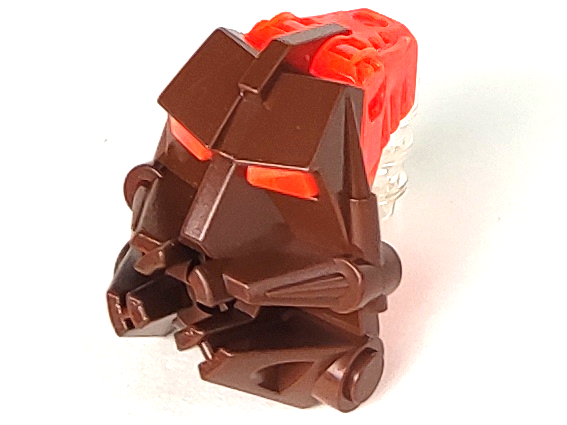 LEGO 32553c04 - Bionicle Hoofdverbindingsblok 3 x 4 x 1 2/3 met Trans-Neon Oranje Oog / Hersenstengel (32553 / 32554)