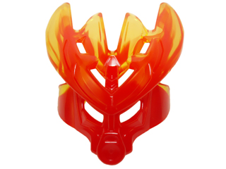 LEGO 19149pb04 - Bionicle Mask Protector with Marbled Trans-Yellow Pattern (Protector Mask of Fire)