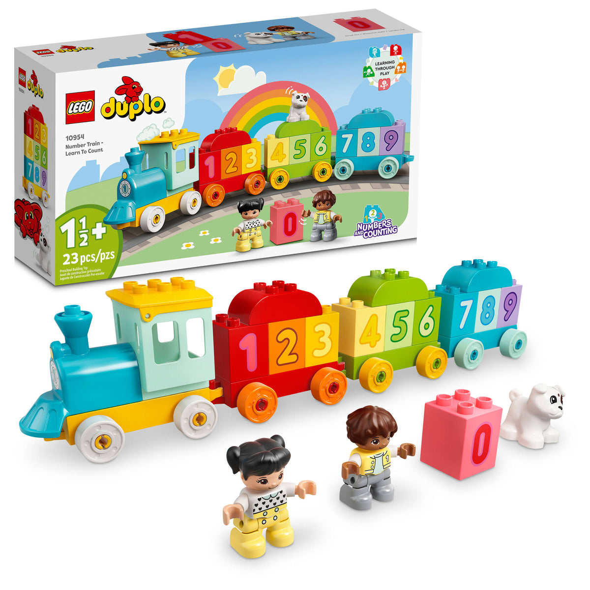 LEGO DUPLO 10954 Getallentrein - Leren tellen, doos en gebouwde trein