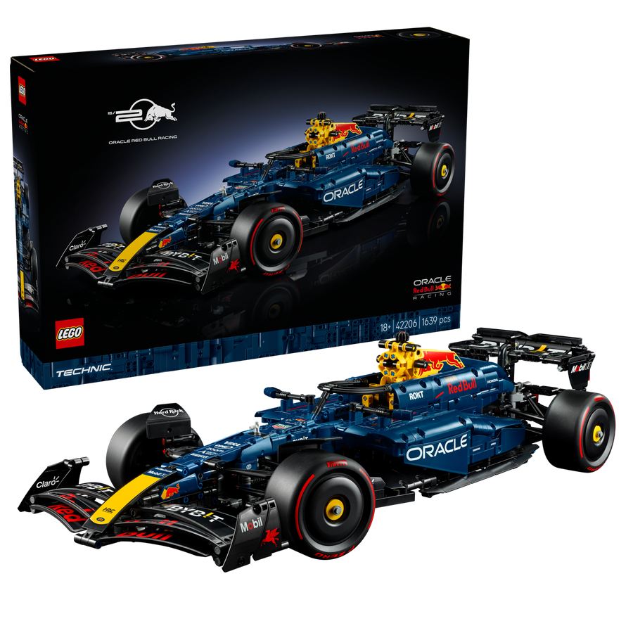 LEGO Technic 42206 Oracle Red Bull Racing RB20 F1 auto, doos en gebouwd model