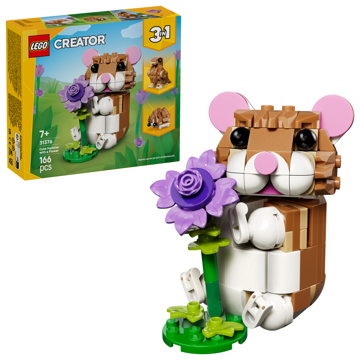 LEGO Creator 31376 Cute Hamster with a Flower, box and built hamster