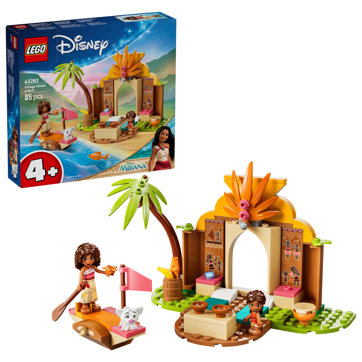 LEGO Disney 43282 Village House & Boat, box and model