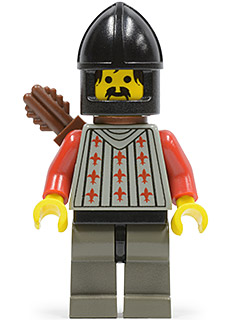 LEGO Minifigure cas244 - Fright Knights - Knight 2, Black Chin-Guard, Quiver - Authentic LEGO Minifigure Main Image