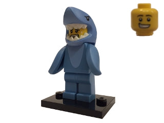 LEGO Collectible Minifigures col15-13 - col15 Shark Suit Guy, Series 15 (Complete Set with Stand and Accessories)