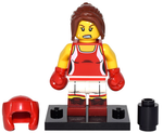 LEGO Collectible Minifigures col16-8 Kickboxer, Series 16, minifigure with headgear on its stand
