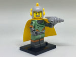 LEGO Collectible Minifigures 71018-11 Retro Space Hero, minifigure with ray gun on display stand