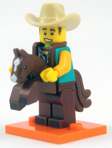 LEGO Collectible Minifigures col18-15 - col18 Cowboy Kostuum Figuur, Serie 18 (Complete Set met Standaard en Accessoires)